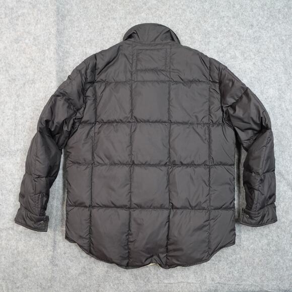 Vintage Polo Ralph Lauren Jacket Mens Medium Down Puffer Bubble Snap Front Black - Picture 7 of 11